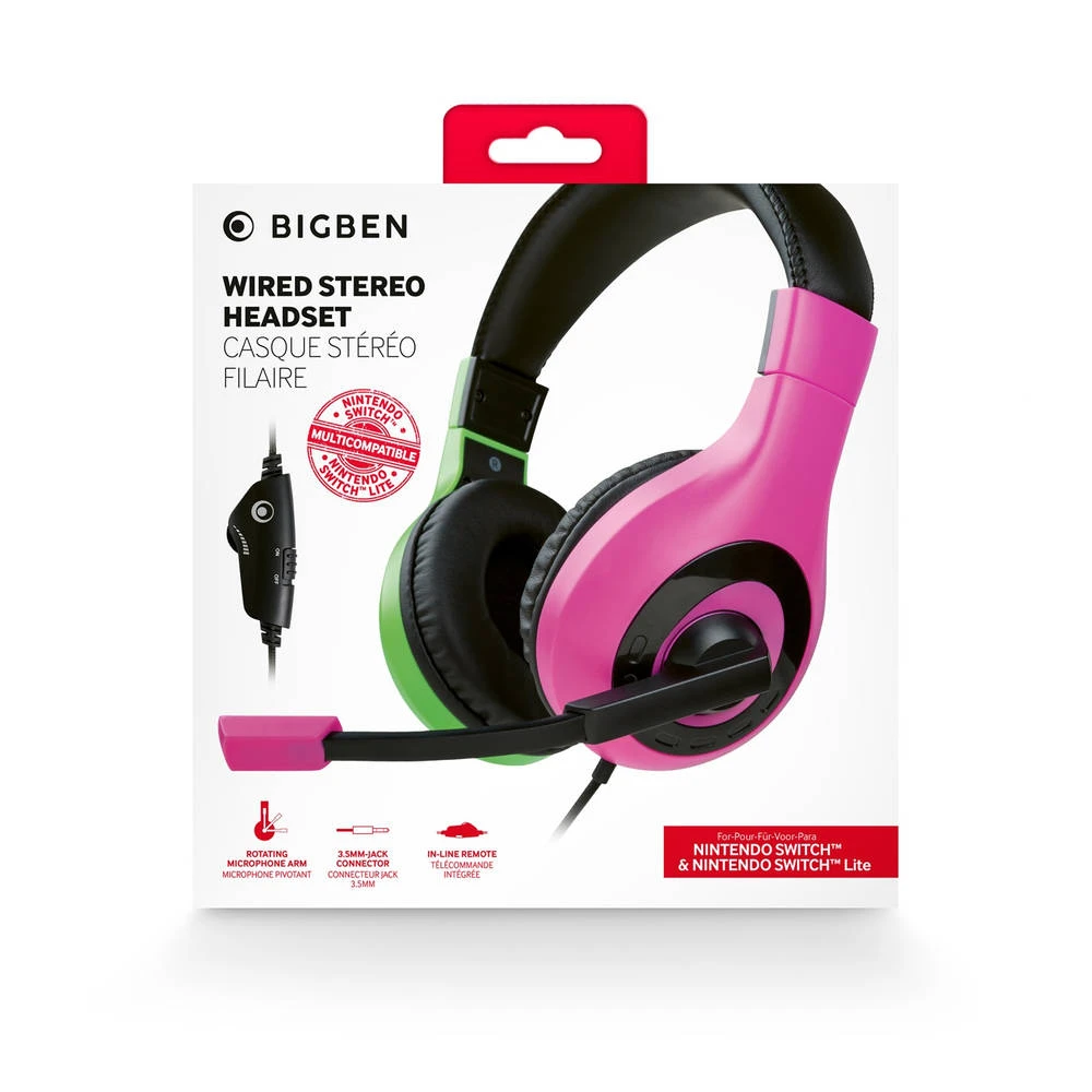 Bigben Nintendo Switch Gaming Headset - Paars/groen 5 Bigben Nintendo Switch Gaming Headset - Paars/groen - Afbeelding 3