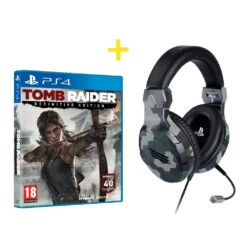 BIGBEN PS4 Stereo Gaming Headset V3 Camo + Tomb Raider Definitive Edition